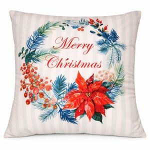 Festive Holiday Pillow with Merry Christmas Design set of 2 pieces